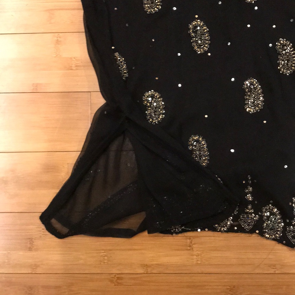 Free People style Sheer Sequins Embroidery Tunic - Picture 6 of 6